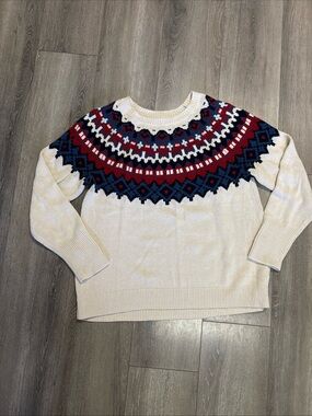 Cream Chaps Fair Isle Yoke Sweater Nordic skiing
